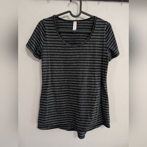 Lularoe Black And Gray Striped Classic T